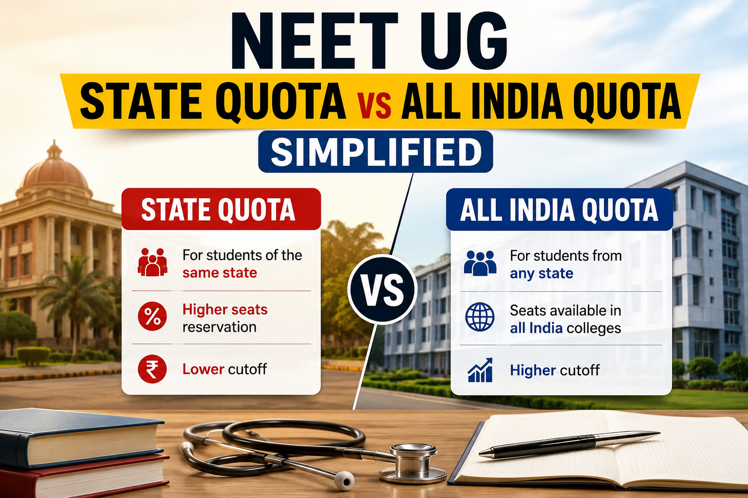 NEET UG State Quota vs All India Quota Simplified